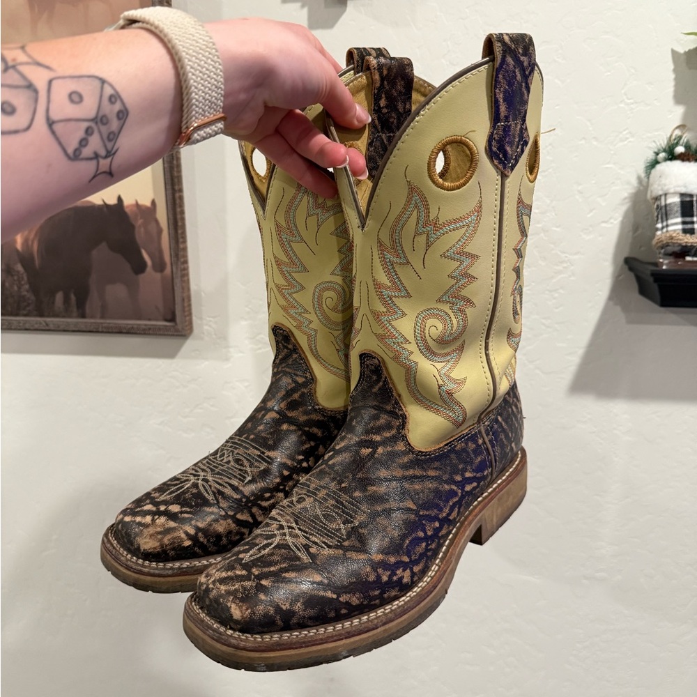 Double H Yellow and Brown Men's Boots